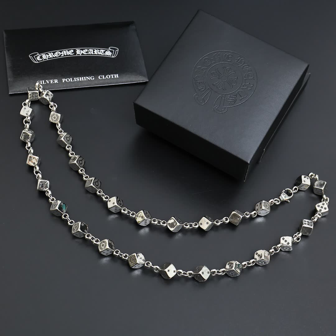 Chrome Hearts Dice Charm Necklace and Bracelet Set